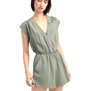 Aritzia Babaton Corbett 100% Silk Romper in gray